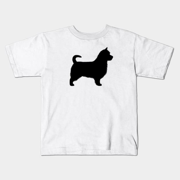 Australian Terrier with Long Tail Silhouette Kids T-Shirt by Coffee Squirrel